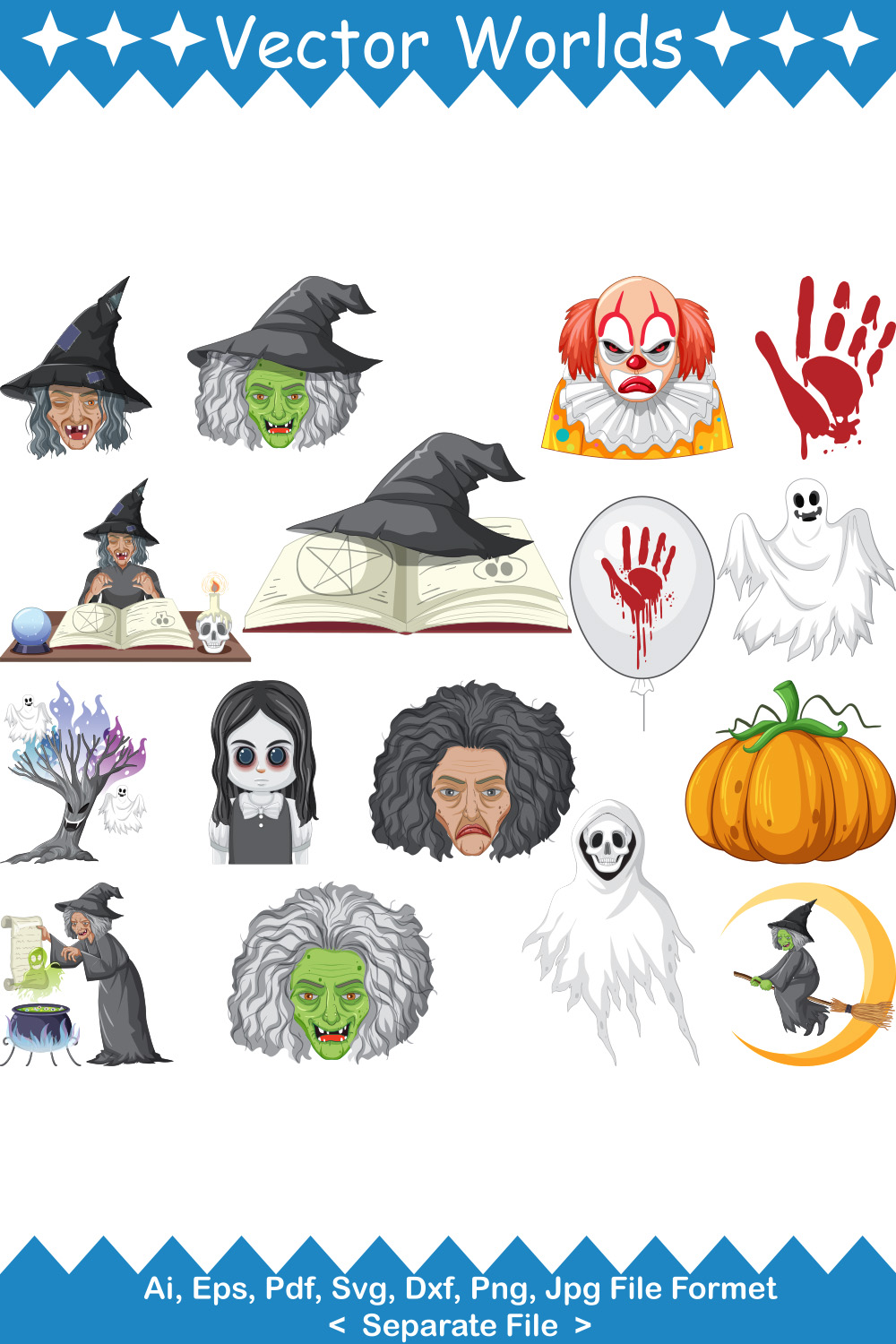 Halloween SVG Vector Design pinterest preview image.