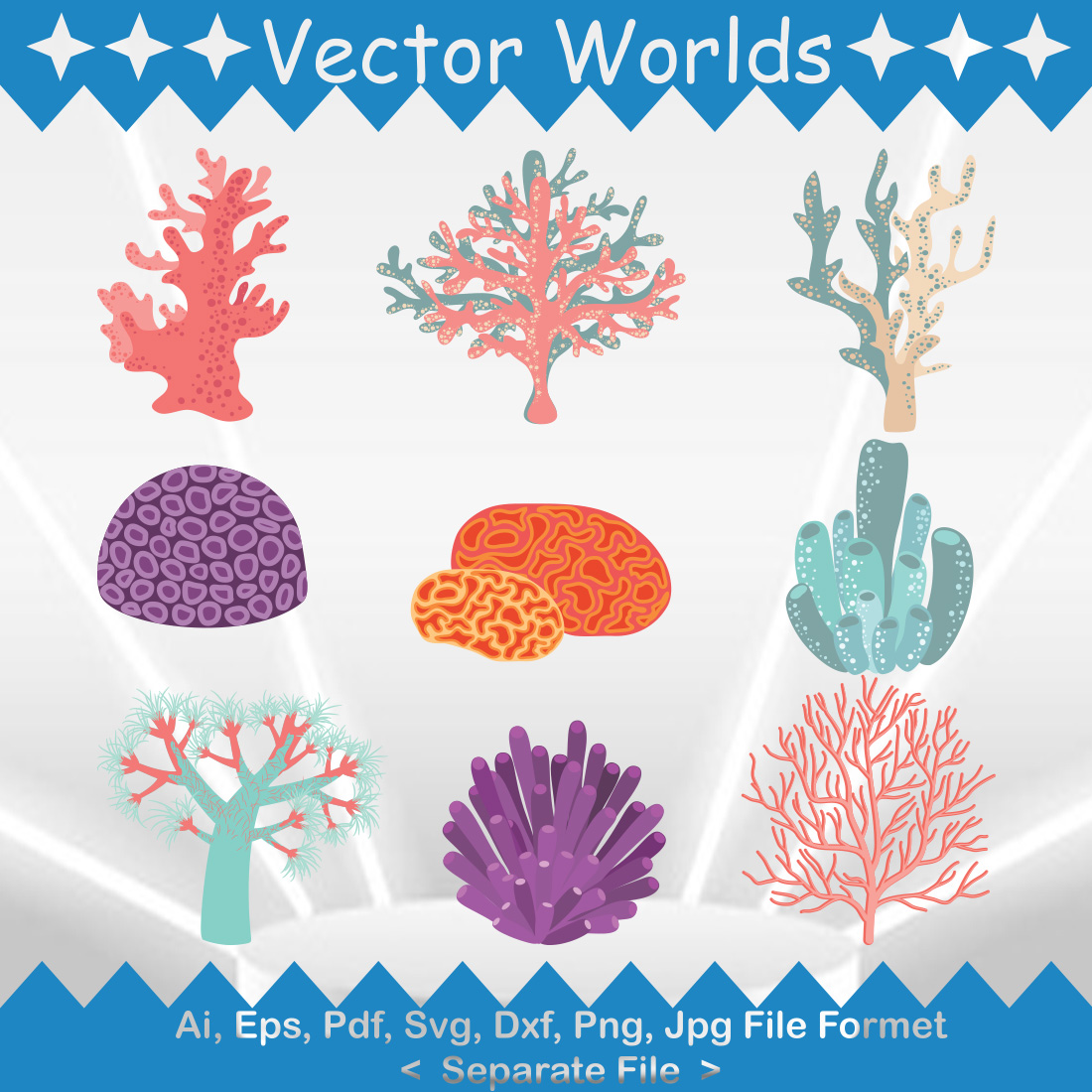 Coral SVG Vector Design preview image.