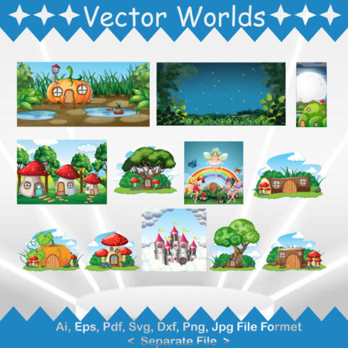 Fairy House SVG Vector Design cover image.