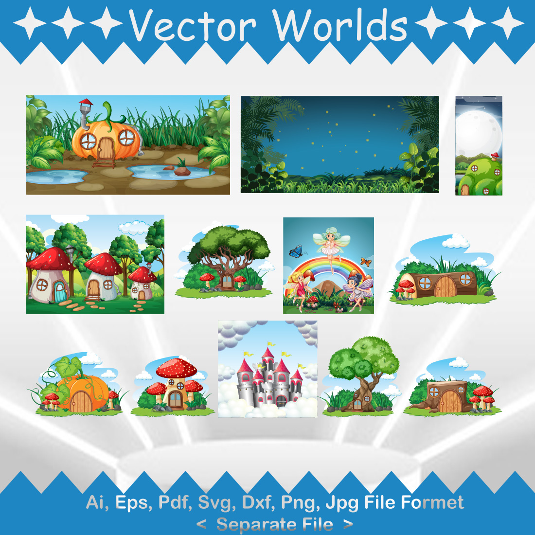 Fairy House SVG Vector Design preview image.