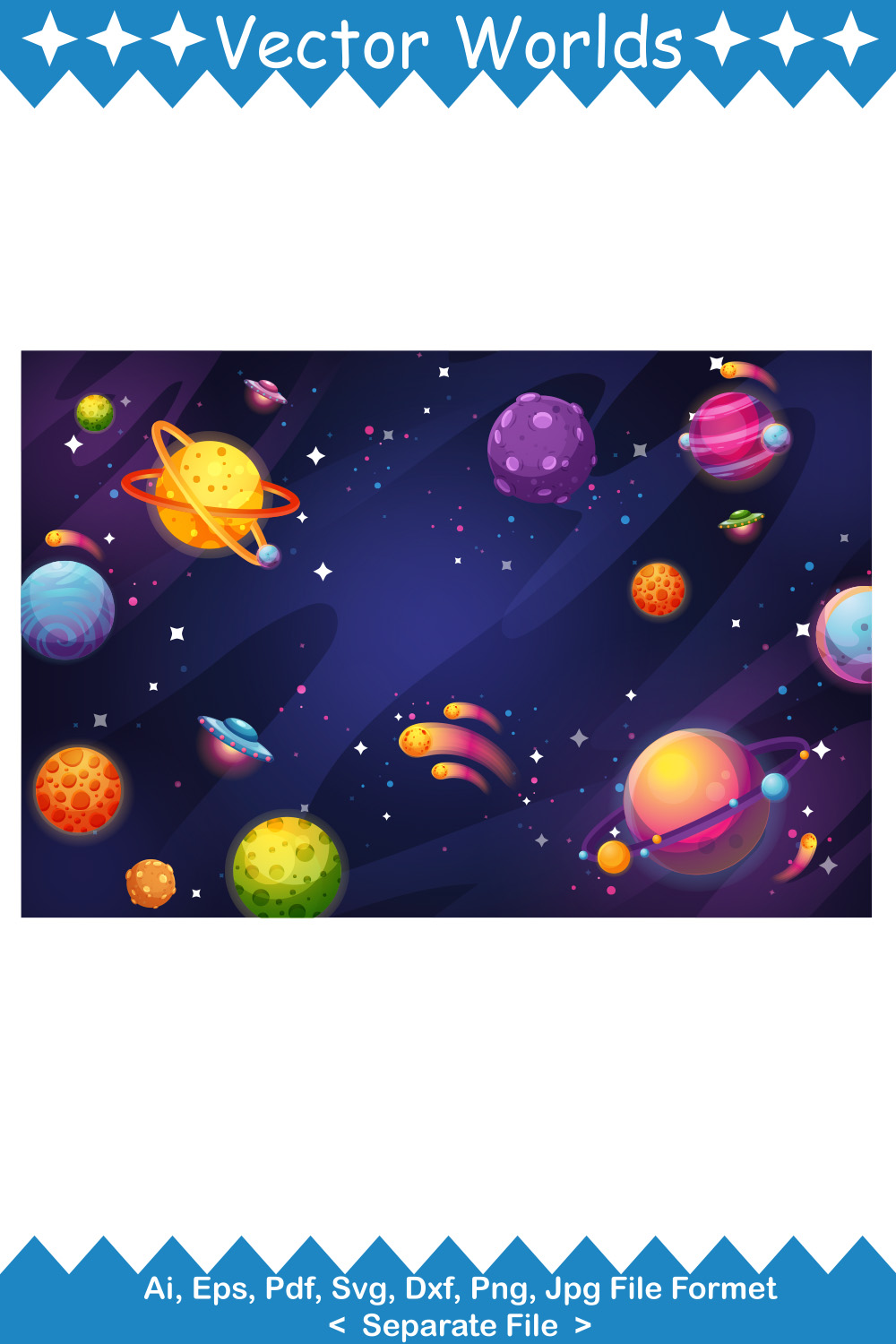 Galaxy SVG Vector Design pinterest preview image.