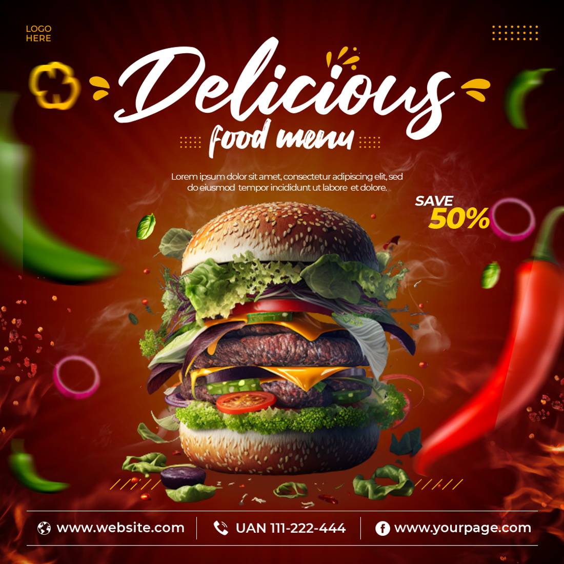 fire burger poster design 1 369