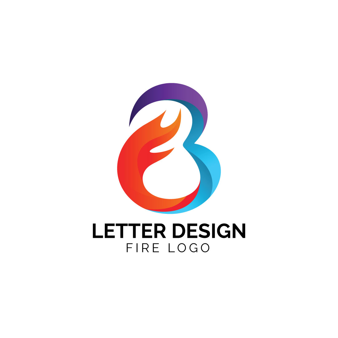 Initial Letter B Fire Concept Logo  preview image.