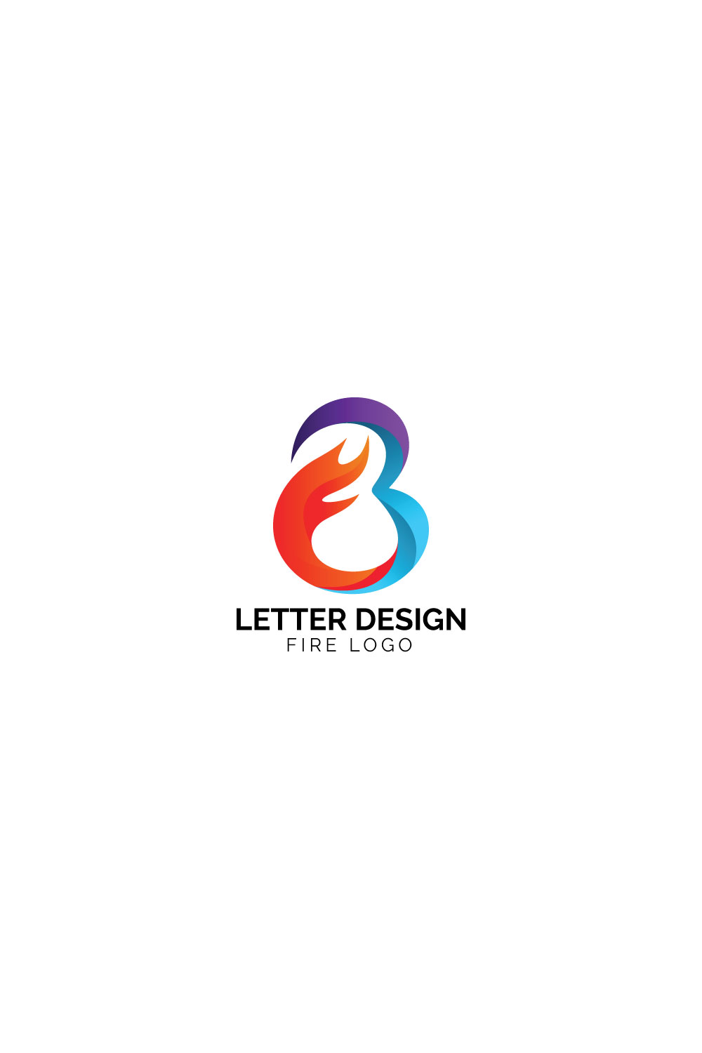 Initial Letter B Fire Concept Logo  pinterest preview image.