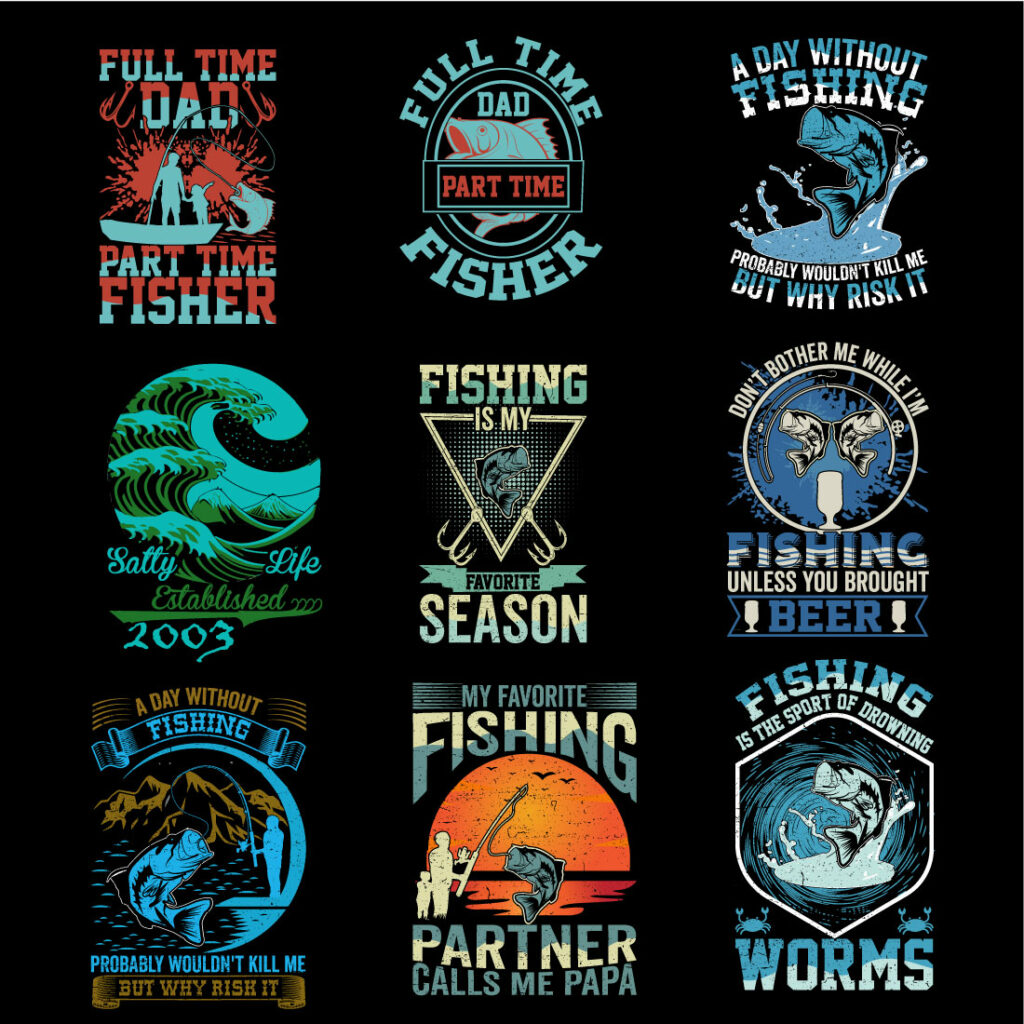 Colorful fishing vintage emblem with inscription perch fishing rod and