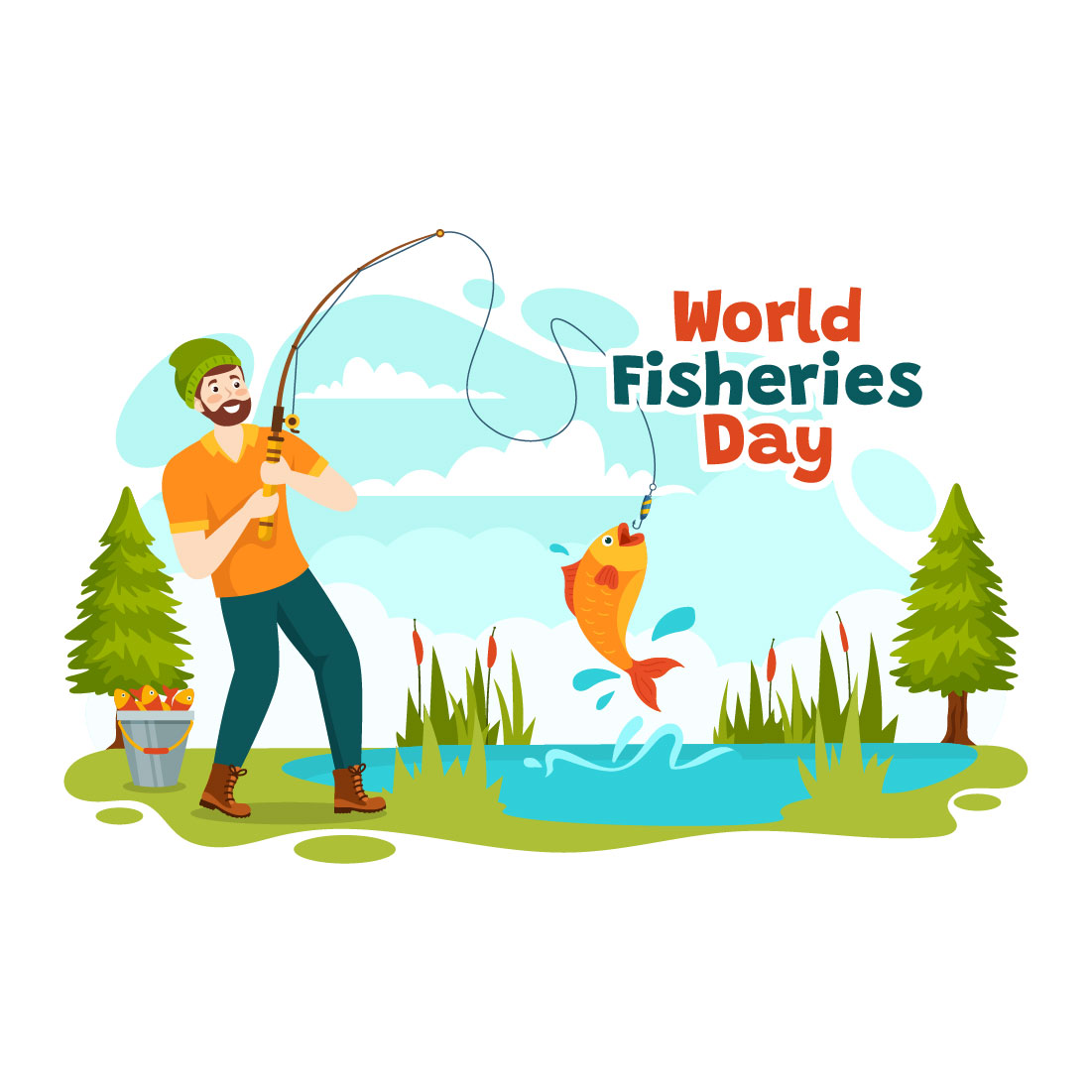10 World Fisheries Day Illustration cover image.