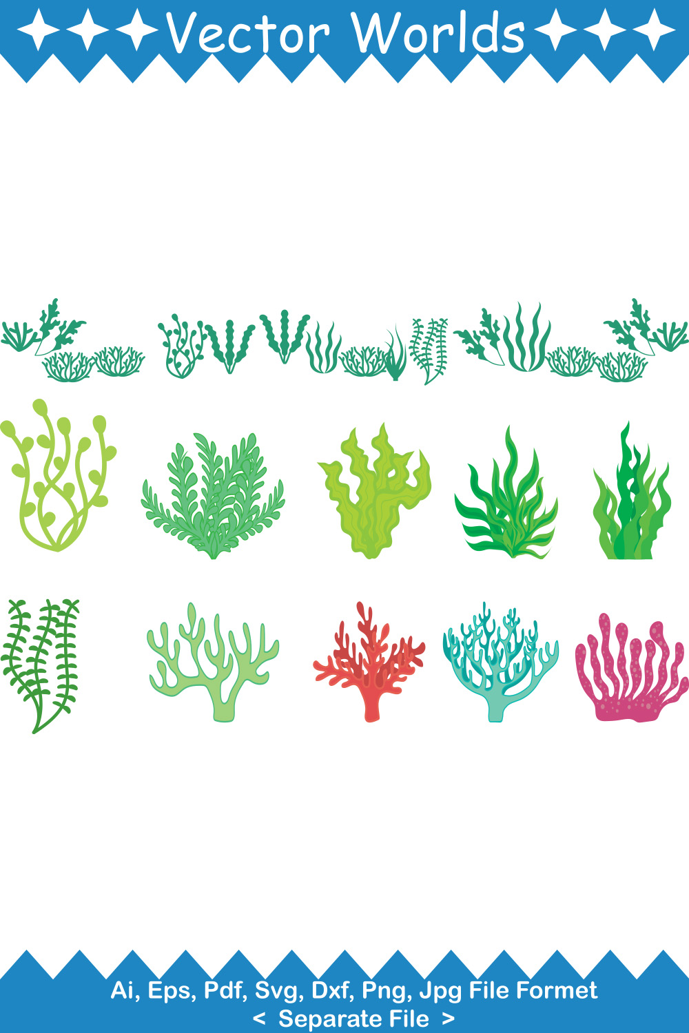 Aquarium Plant SVG Vector Design pinterest preview image.