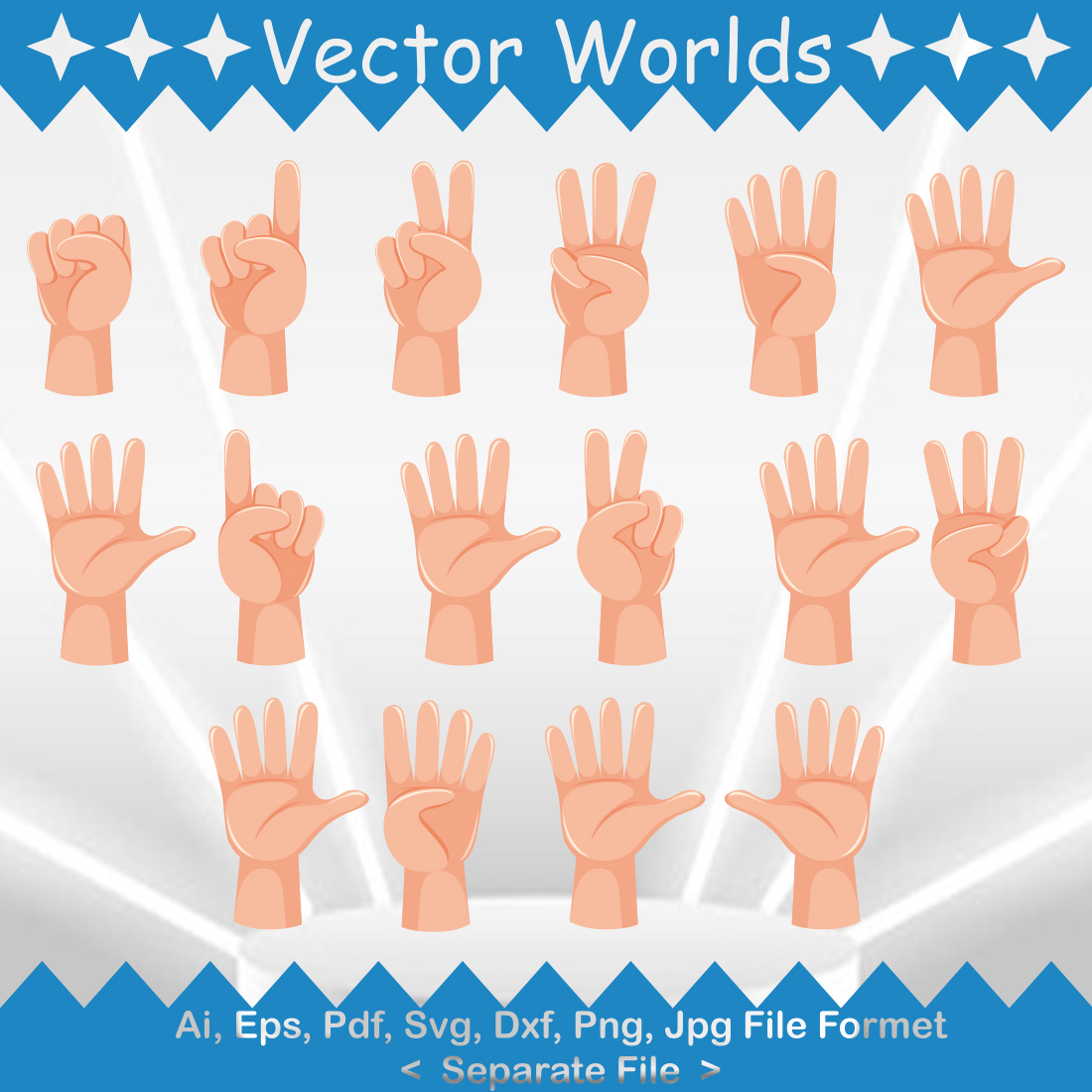 Human Hand SVG Vector Design preview image.