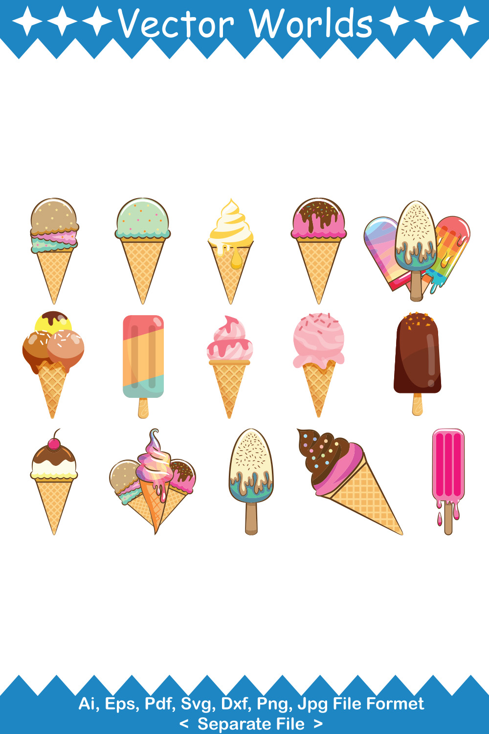 Ice Cream SVG Vector Design pinterest preview image.