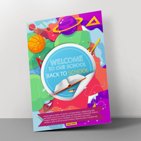 Welcome back to school vertical flyer template cover image.