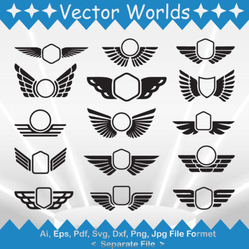 Flying Bird Shield SVG Vector Design cover image.