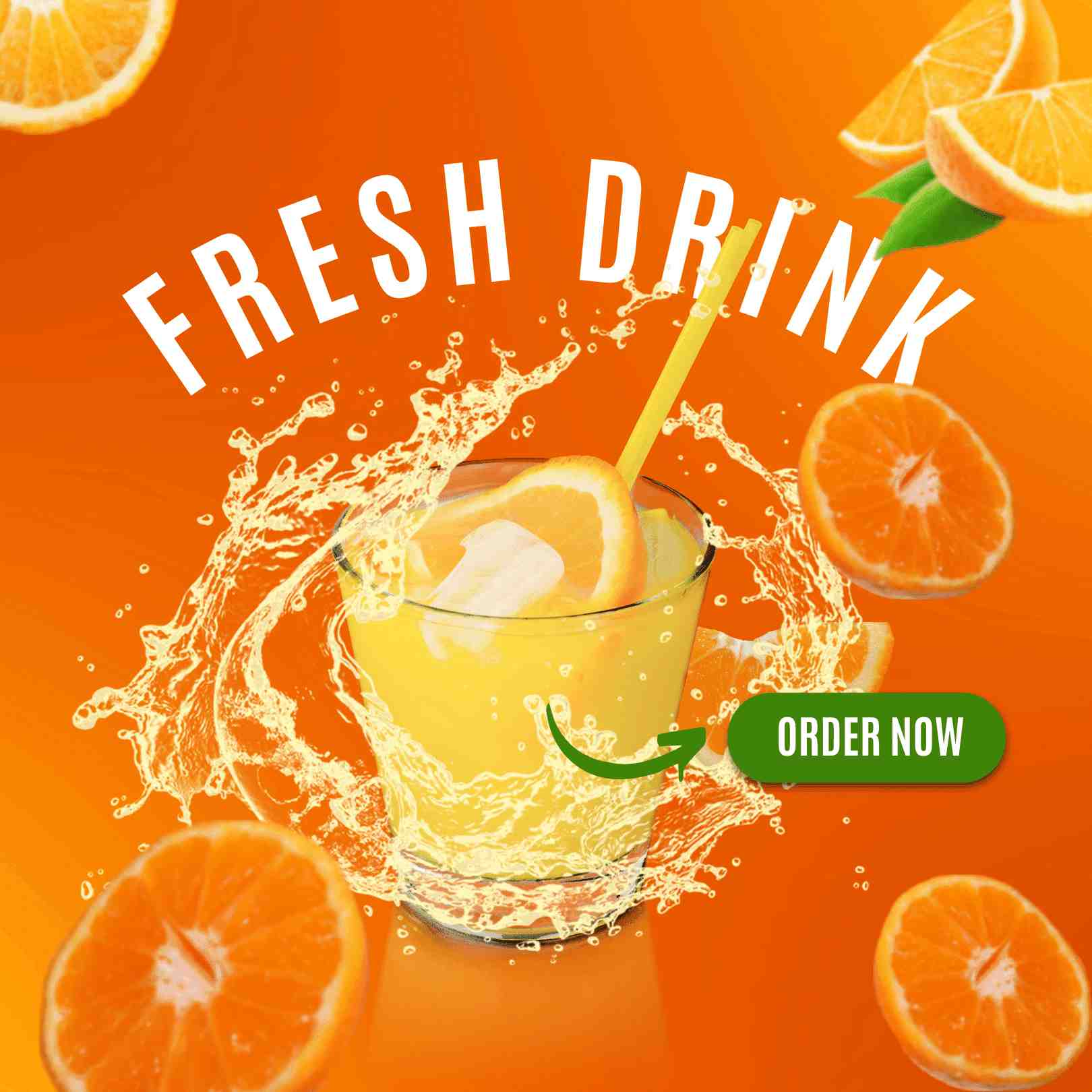 Orange Fresh Drink pinterest preview image.
