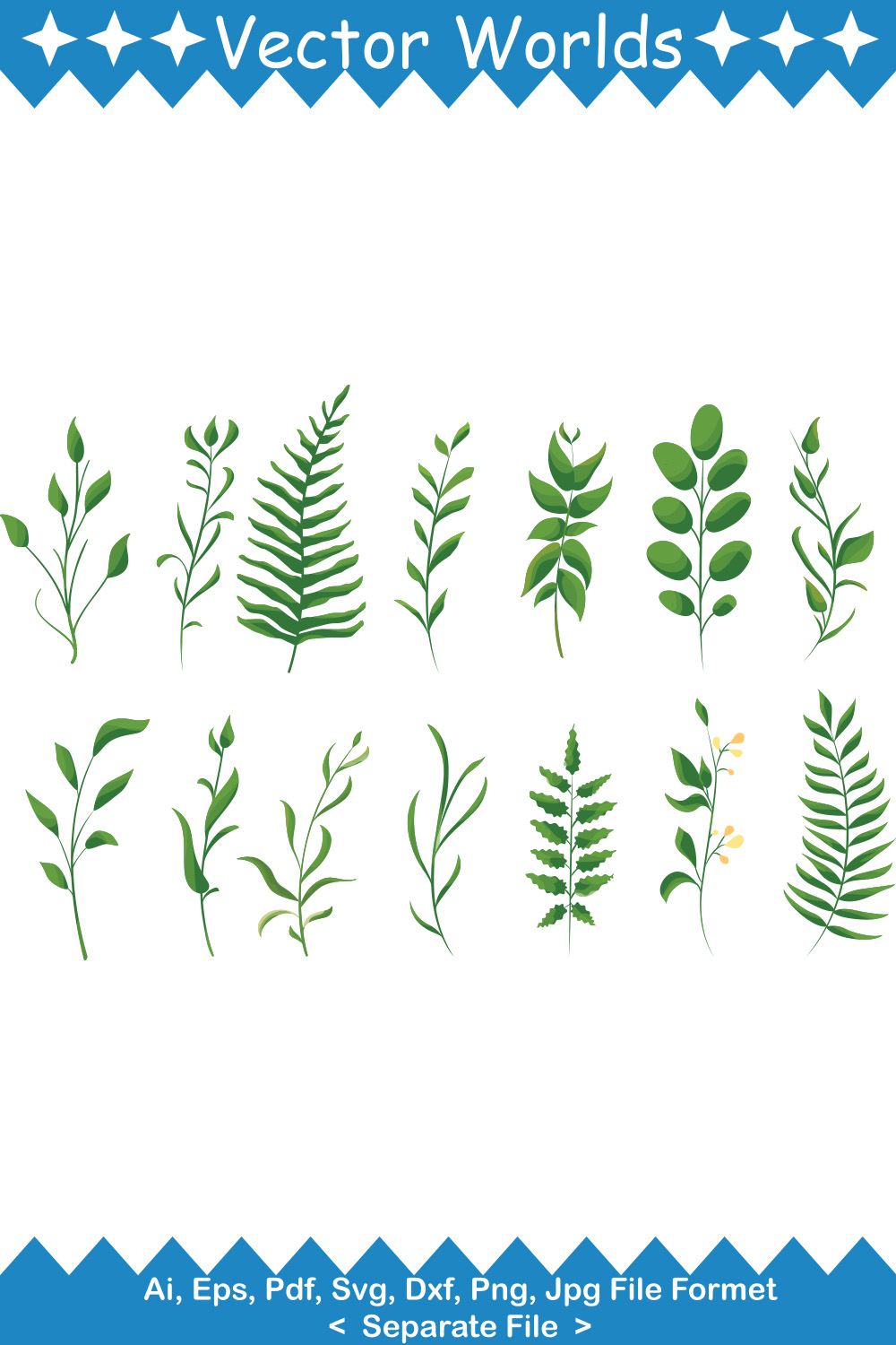 Leaf SVG Vector Design pinterest preview image.