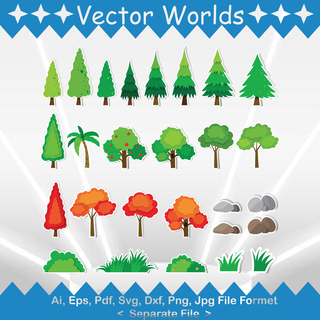 Kind Tree SVG Vector Design preview image.