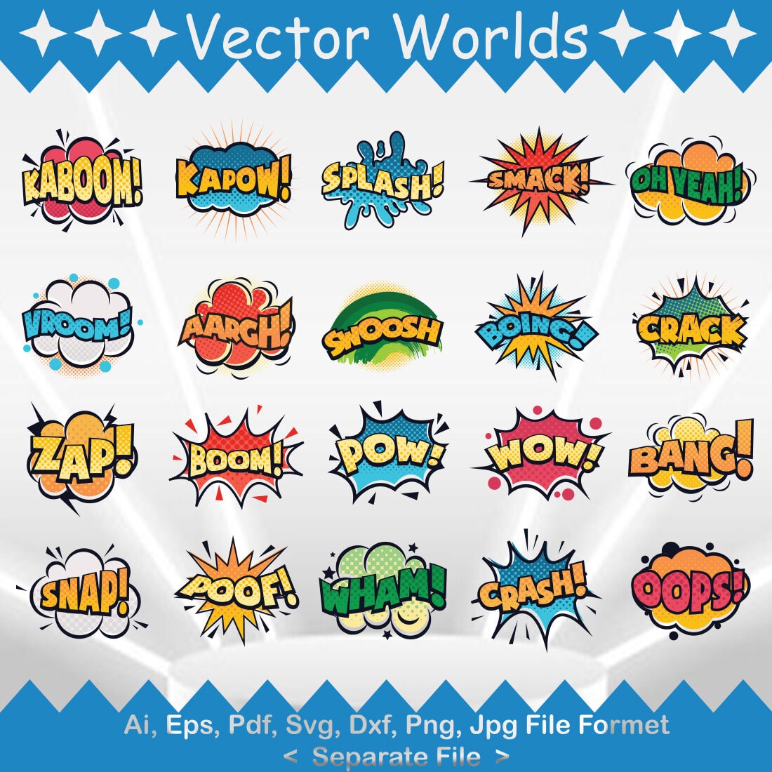 Comic Word SVG Vector Design preview image.