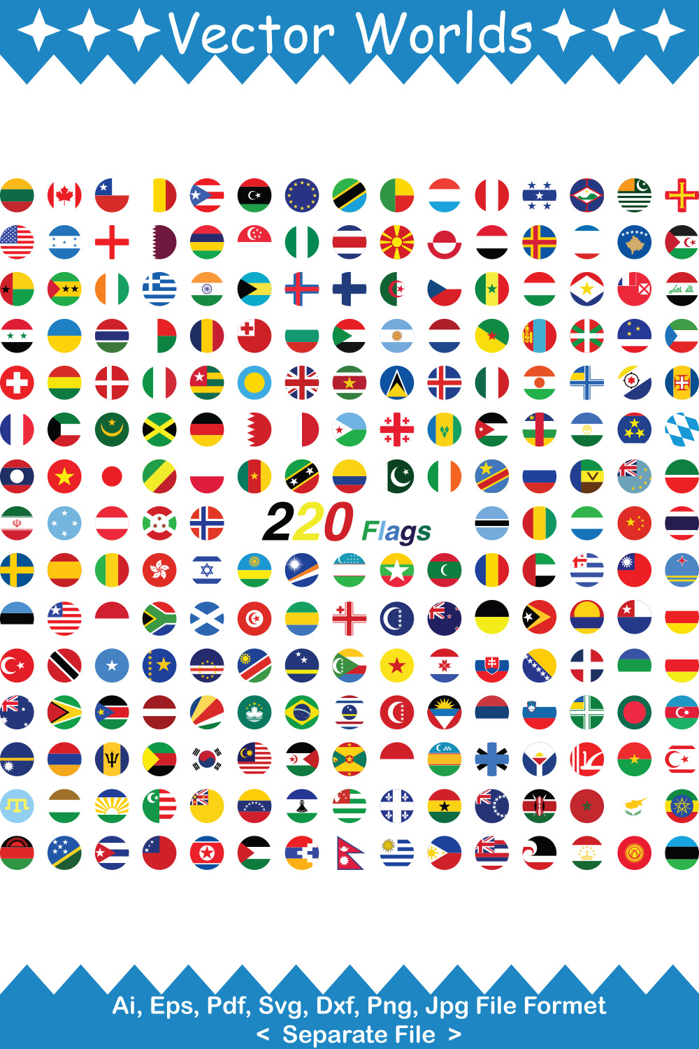 Flag Of The World SVG Vector Design pinterest preview image.