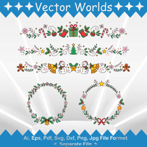 Christmas Frame SVG Vector Design cover image.