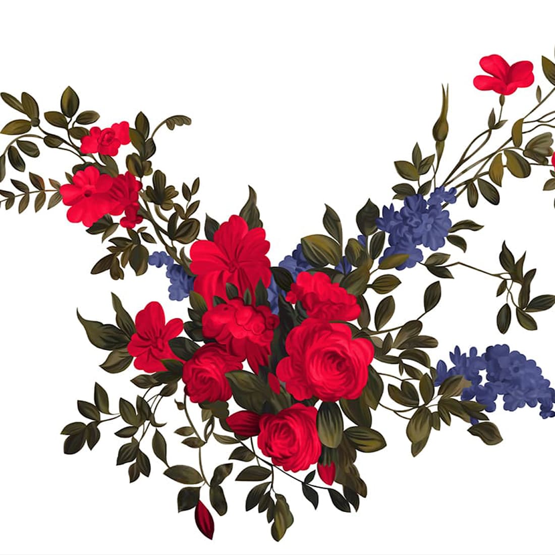 Flower illustrations motive It can be used in digital print with high-resolution 300 DPI PSD files preview image.