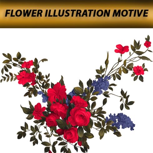 Flower illustrations motive It can be used in digital print with high-resolution 300 DPI PSD files cover image.