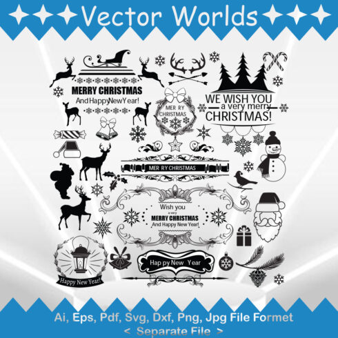 Christmas Frame SVG Vector Design cover image.