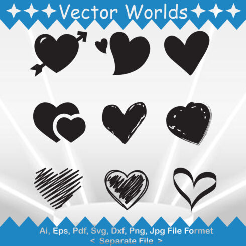 Heart Love SVG Vector Design cover image.