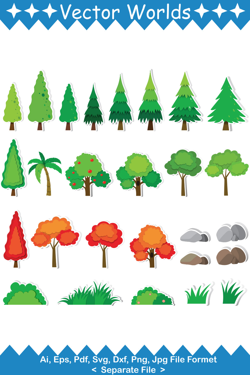 Kind Tree SVG Vector Design pinterest preview image.