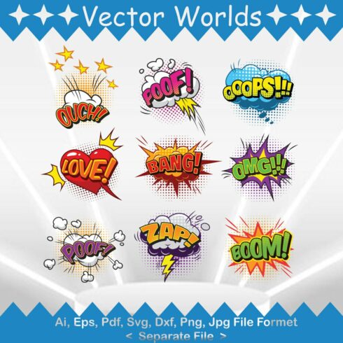 Comic Word SVG Vector Design cover image.