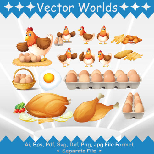 Chickens Egg SVG Vector Design cover image.