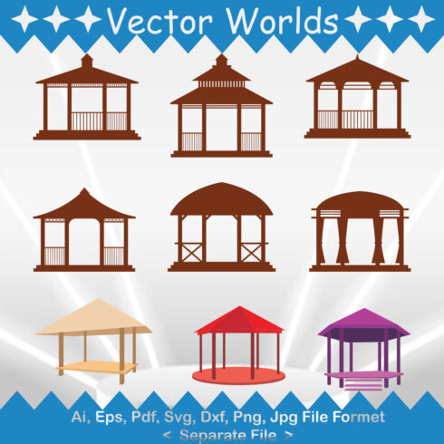 Gazebo SVG Vector Design cover image.