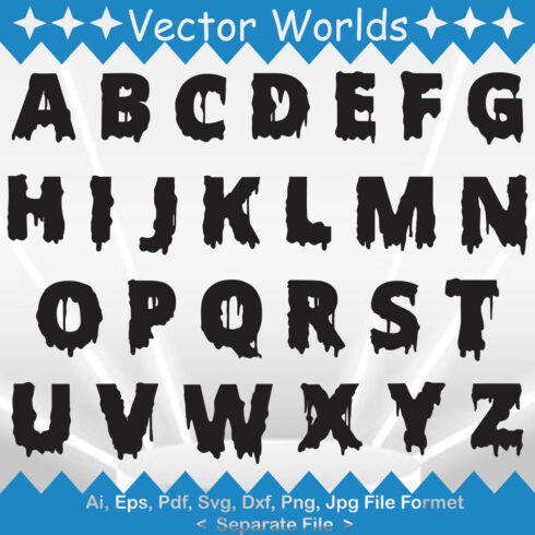 Halloween Font Alphabet SVG Vector Design cover image.