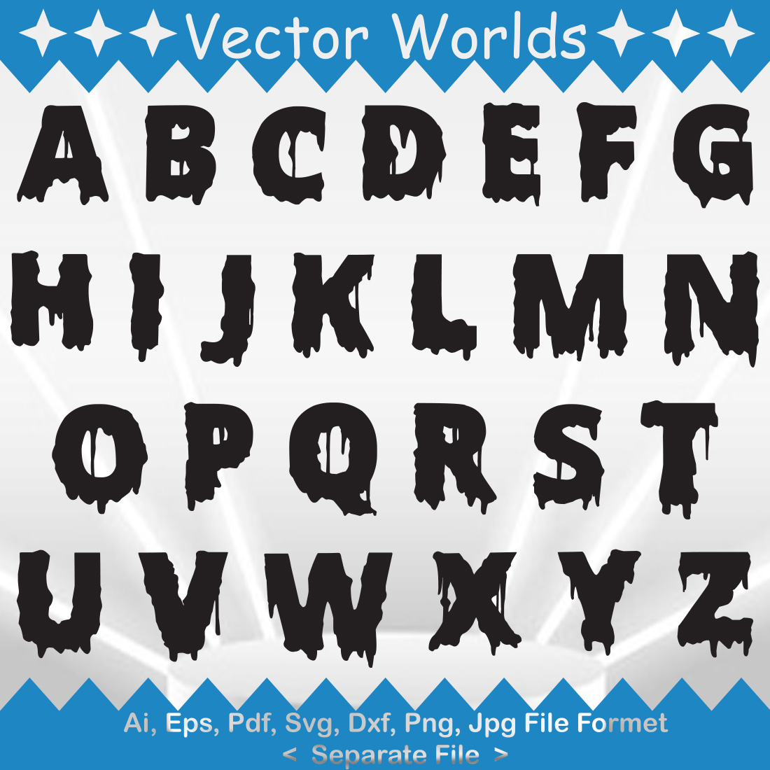 Halloween Font Alphabet SVG Vector Design preview image.