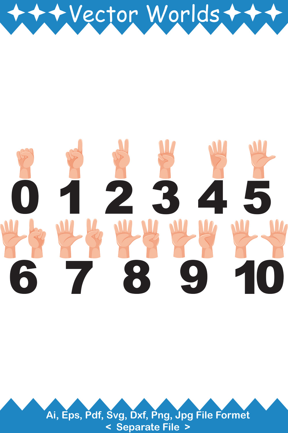 Finger Number SVG Vector Design pinterest preview image.