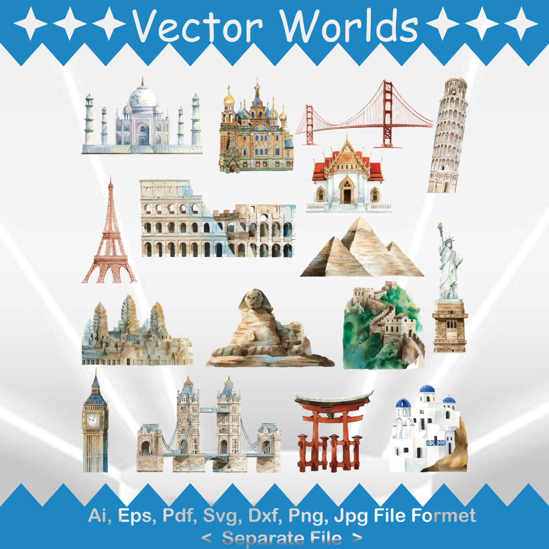 Landmarks SVG Vector Design cover image.