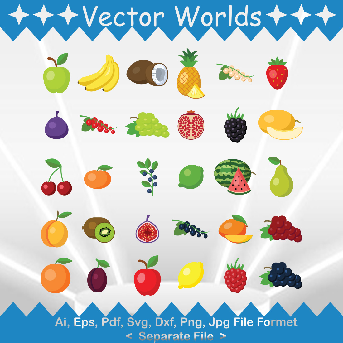 Fruits Food SVG Vector Design preview image.