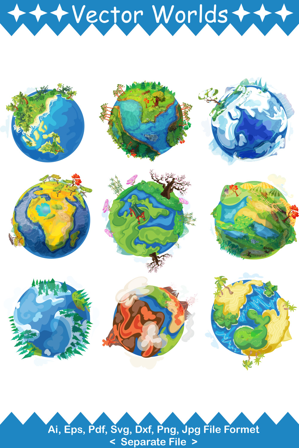 Earth SVG Vector Design pinterest preview image.