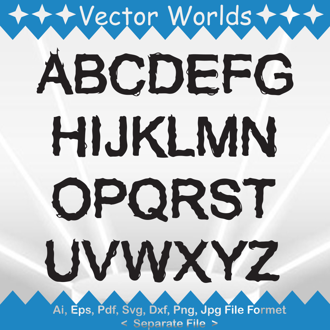 Jungle Font Alphabet SVG Vector Design preview image.