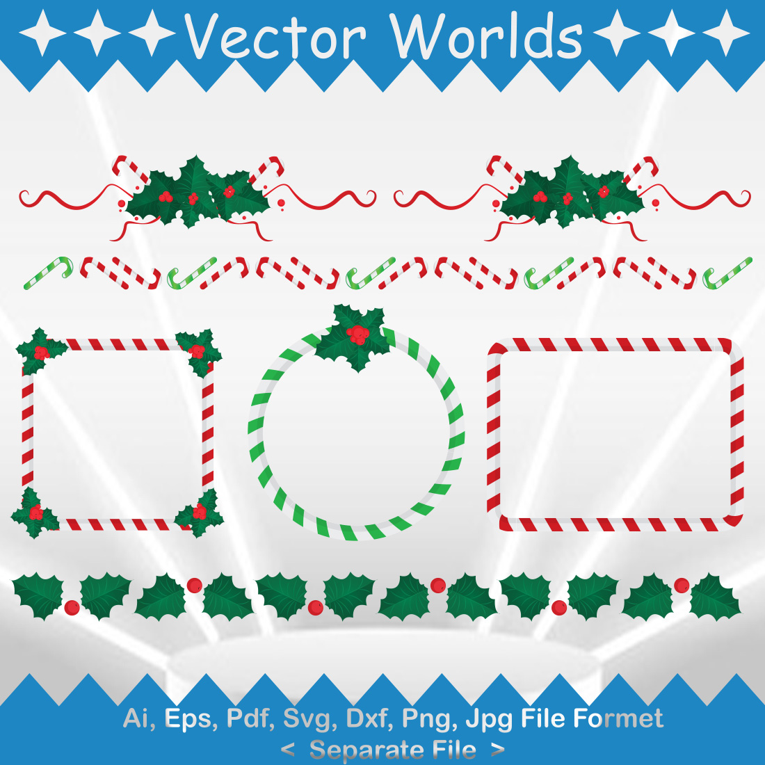 Christmas Frame SVG Vector Design cover image.