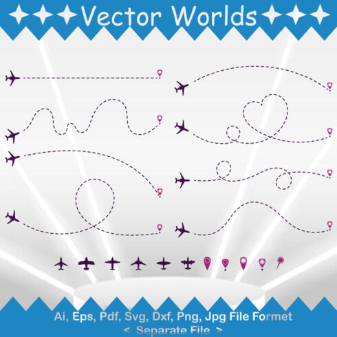 Dotted Airplane SVG Vector Design cover image.