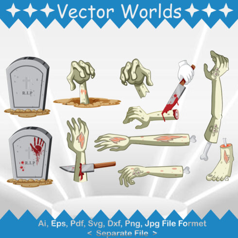 Halloween Zombie SVG Vector Design cover image.