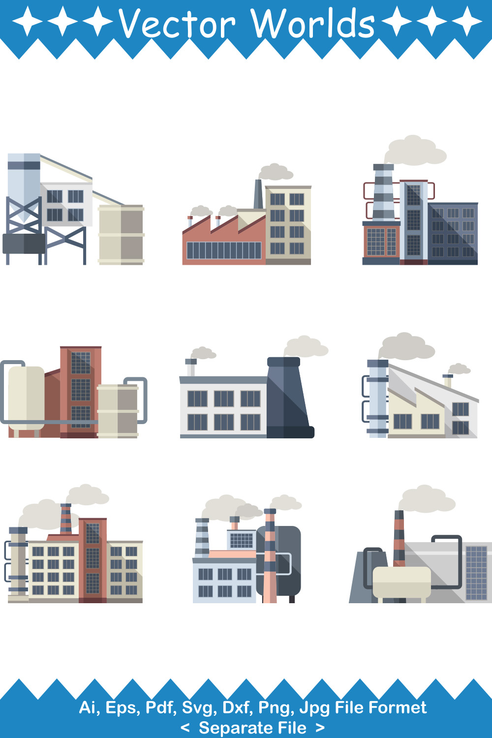 Industrial SVG Vector Design pinterest preview image.