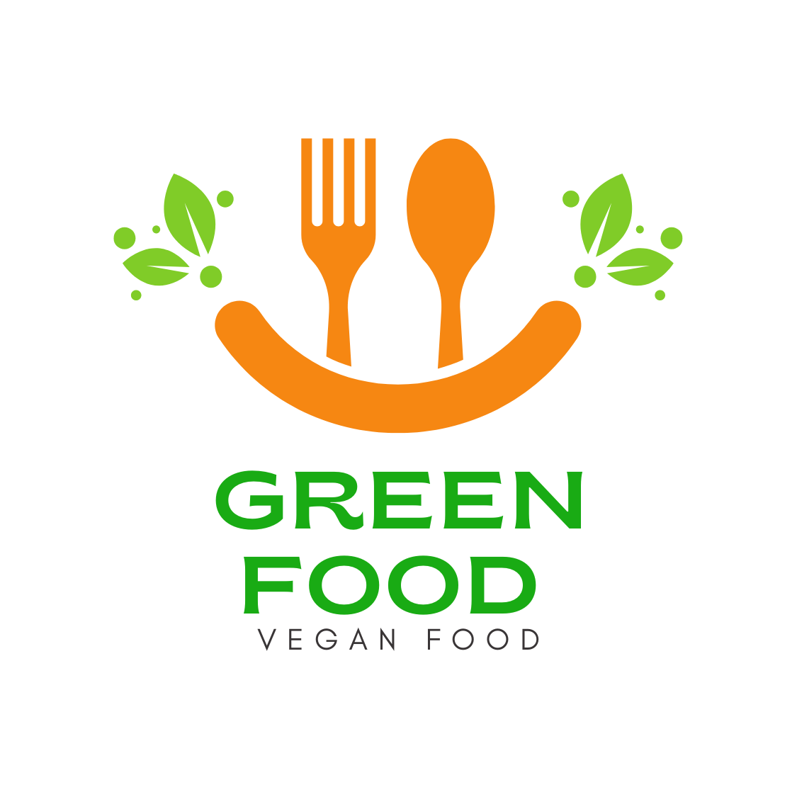 green and orange bright simple minimalist healthy food logo 209