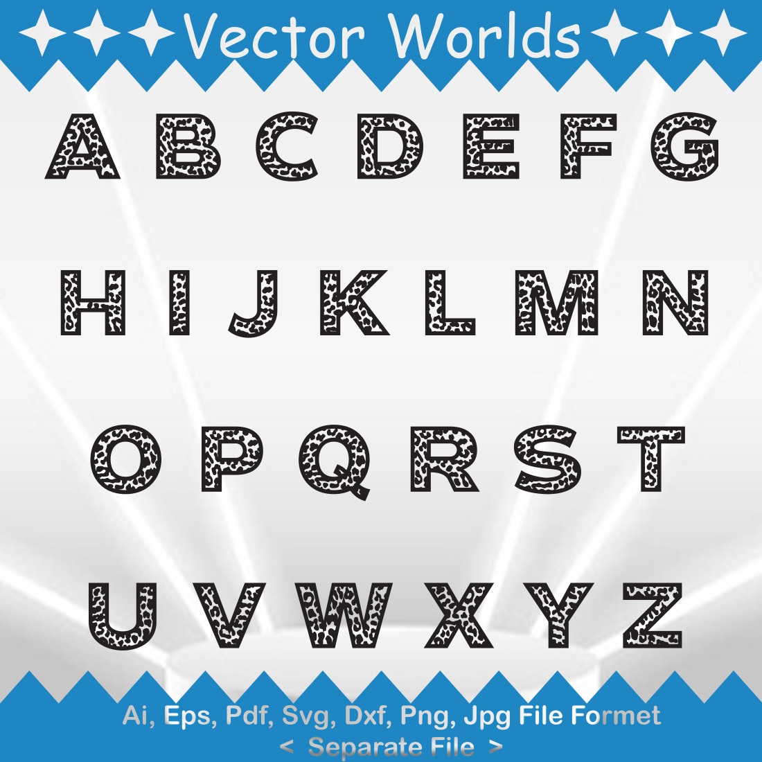 Cheetah Font Alphabet SVG Vector Design cover image.