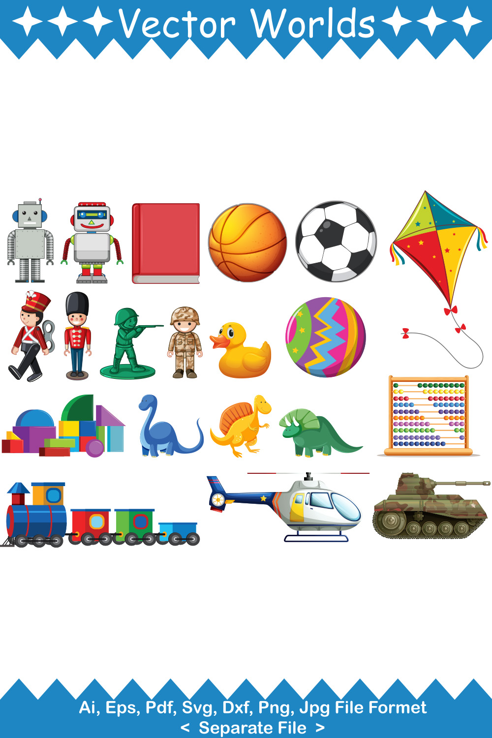 Children Toys SVG Vector Design pinterest preview image.