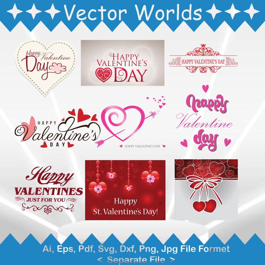 Happy Valentine Day SVG Vector Design preview image.