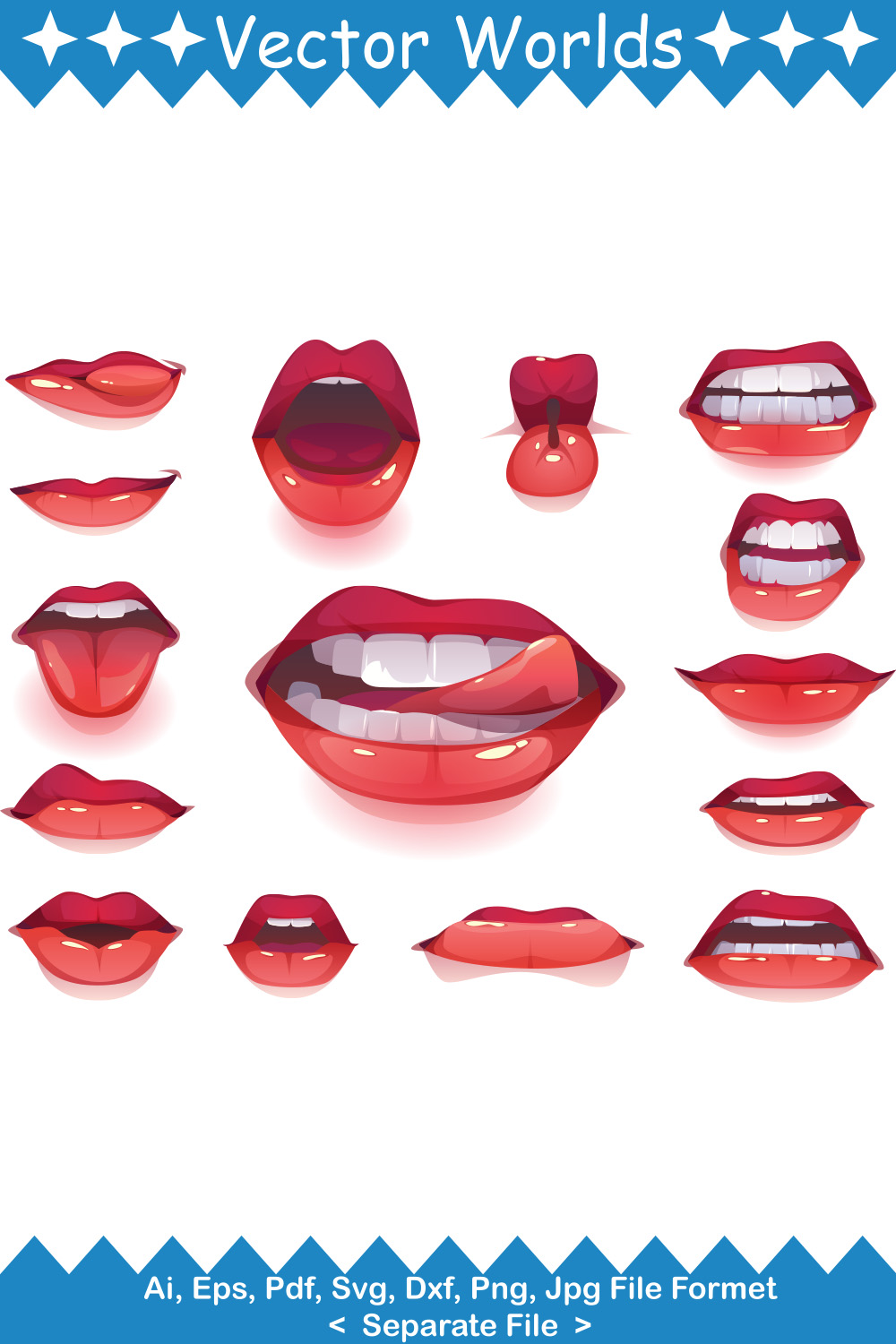 Woman Lips SVG Vector Design pinterest preview image.