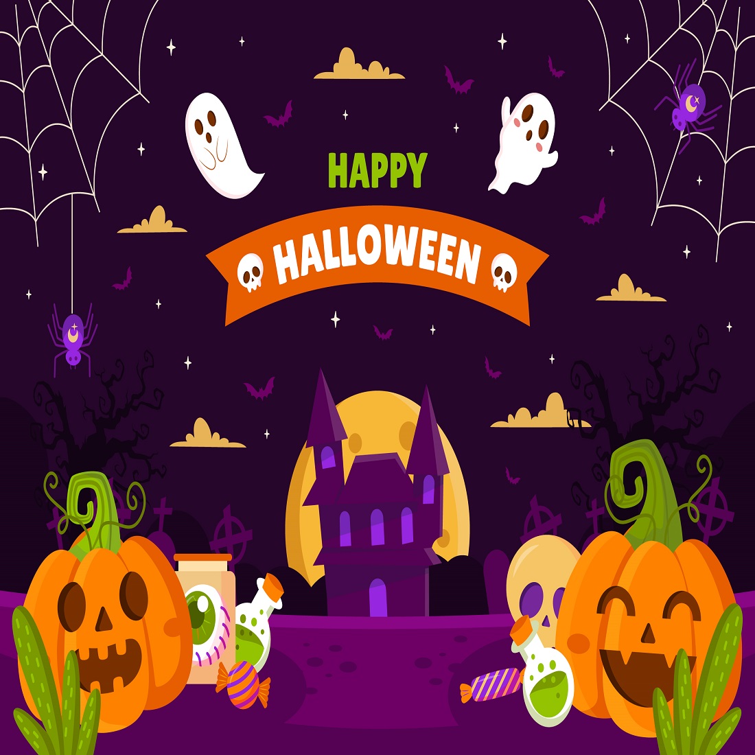 Halloween celebration background preview image.