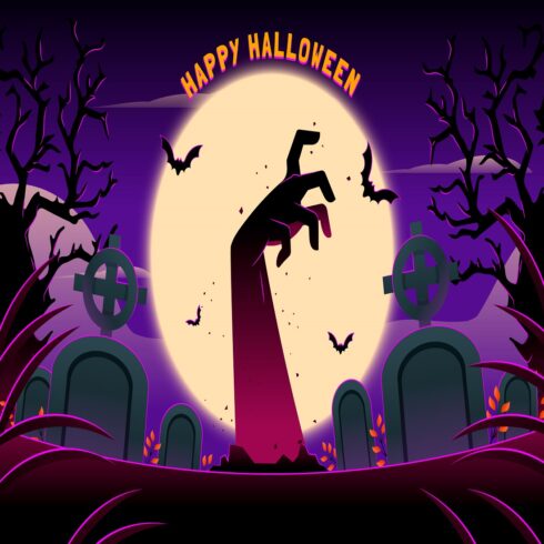 Happy Halloween celebration background cover image.