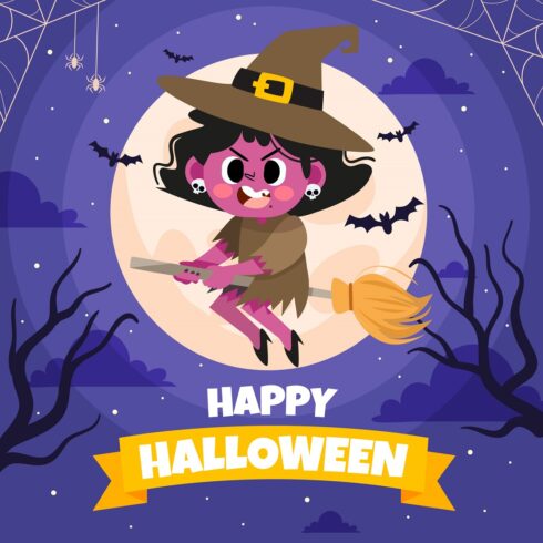 Happy Halloween celebration background cover image.