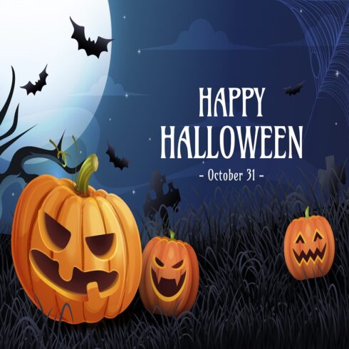 Halloween celebration background cover image.