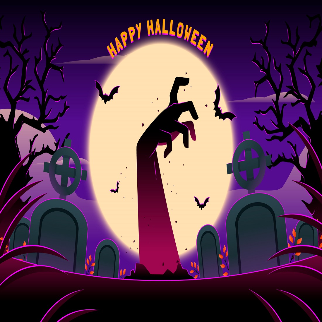 Happy Halloween celebration background preview image.